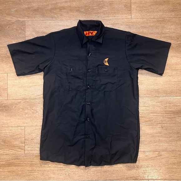 REDKAP Black Casual Button Down Shirt Short Sleeve - Picture 1 of 3